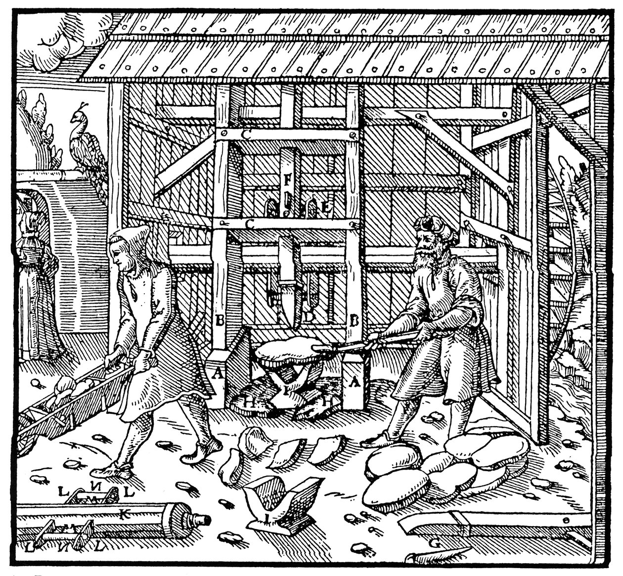 Leima kuparisten kupelointikakkujen rikkomiseen jatkojalostusta varten, 1556 tekijältä Unbekannt