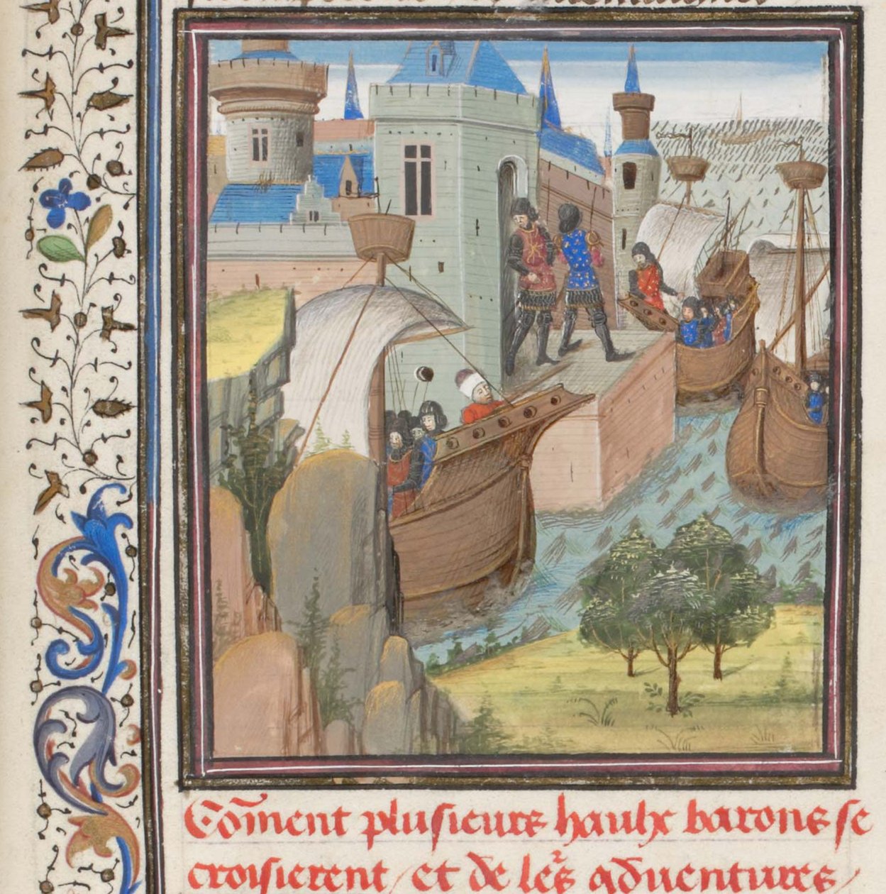Aloita neljäs ristiretki. Vilhelmin Tyroksen pienoismalli Historiasta, 1460-luku tekijältä Unbekannt
