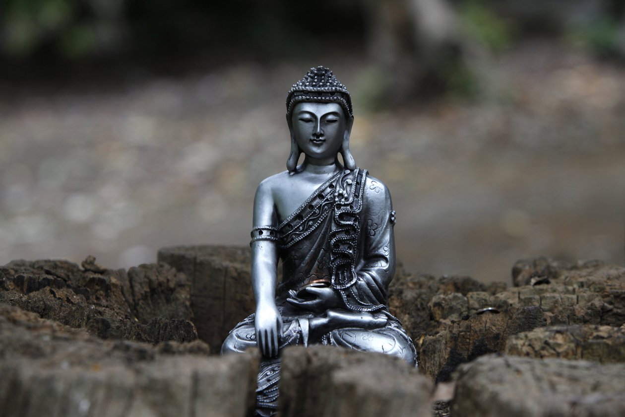 Patsas Buddhapadipa-temppelin puutarhassa, Wimbledonissa, Grande-Bretagnessa tekijältä Unbekannt