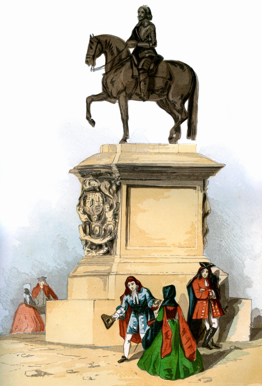 Charles I:n patsas, Charing Cross, Lontoo, n. 1850 tekijältä Unbekannt