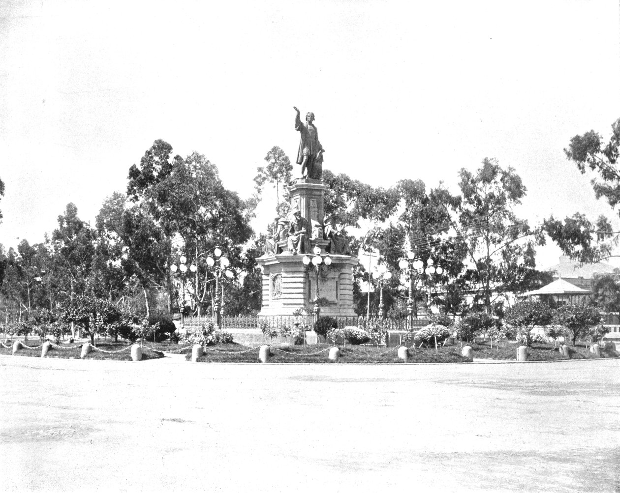 Kolumbuksen patsas Paseolla, Mexico City, Meksiko, n. 1900. tekijältä Unbekannt