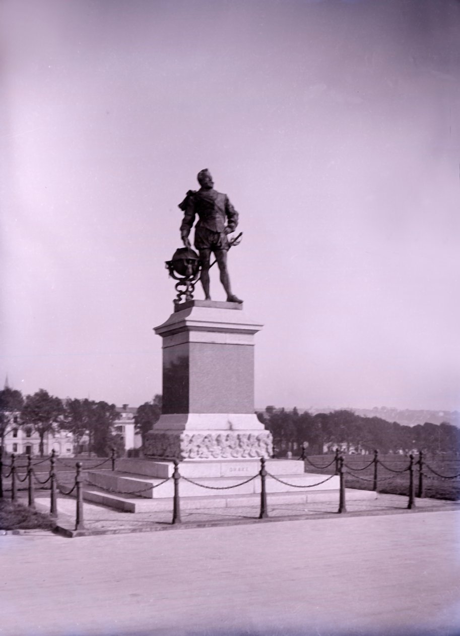 Francis Draken patsas Plymouthissa Devonissa, 1800-luvun loppu - 1900-luvun alku. tekijältä Unbekannt