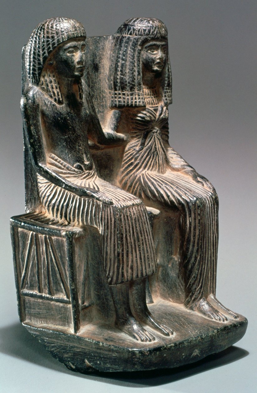 Muinaisen egyptiläisen virkamiehen ja hänen vaimonsa patsas, 1200-1200 eKr tekijältä Unbekannt