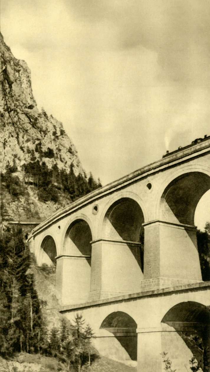 Höyryveturi Semmeringin rautatiellä, Ala-Itävalta, v.1935. tekijältä Unbekannt
