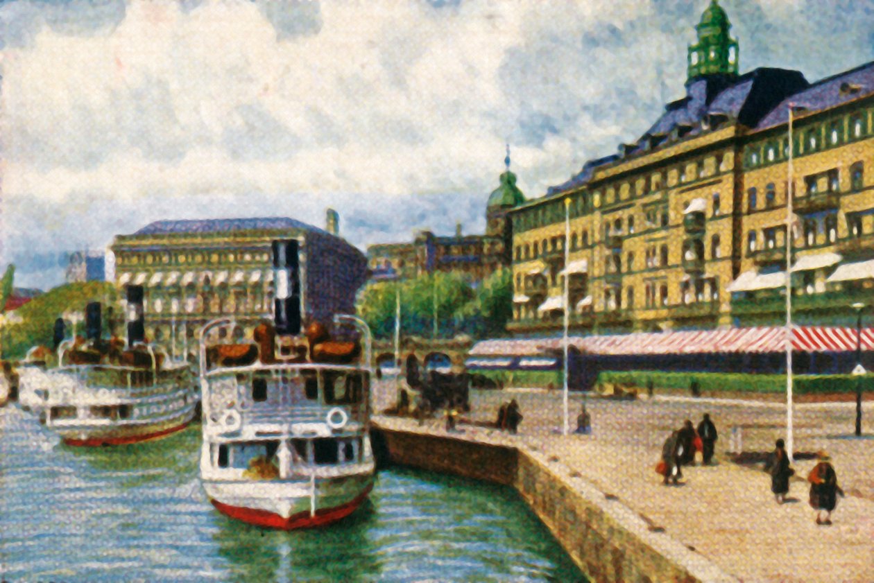 Höyrylaiva Grand-hotellin laiturilla, Tukholma, v1928. tekijältä Unbekannt