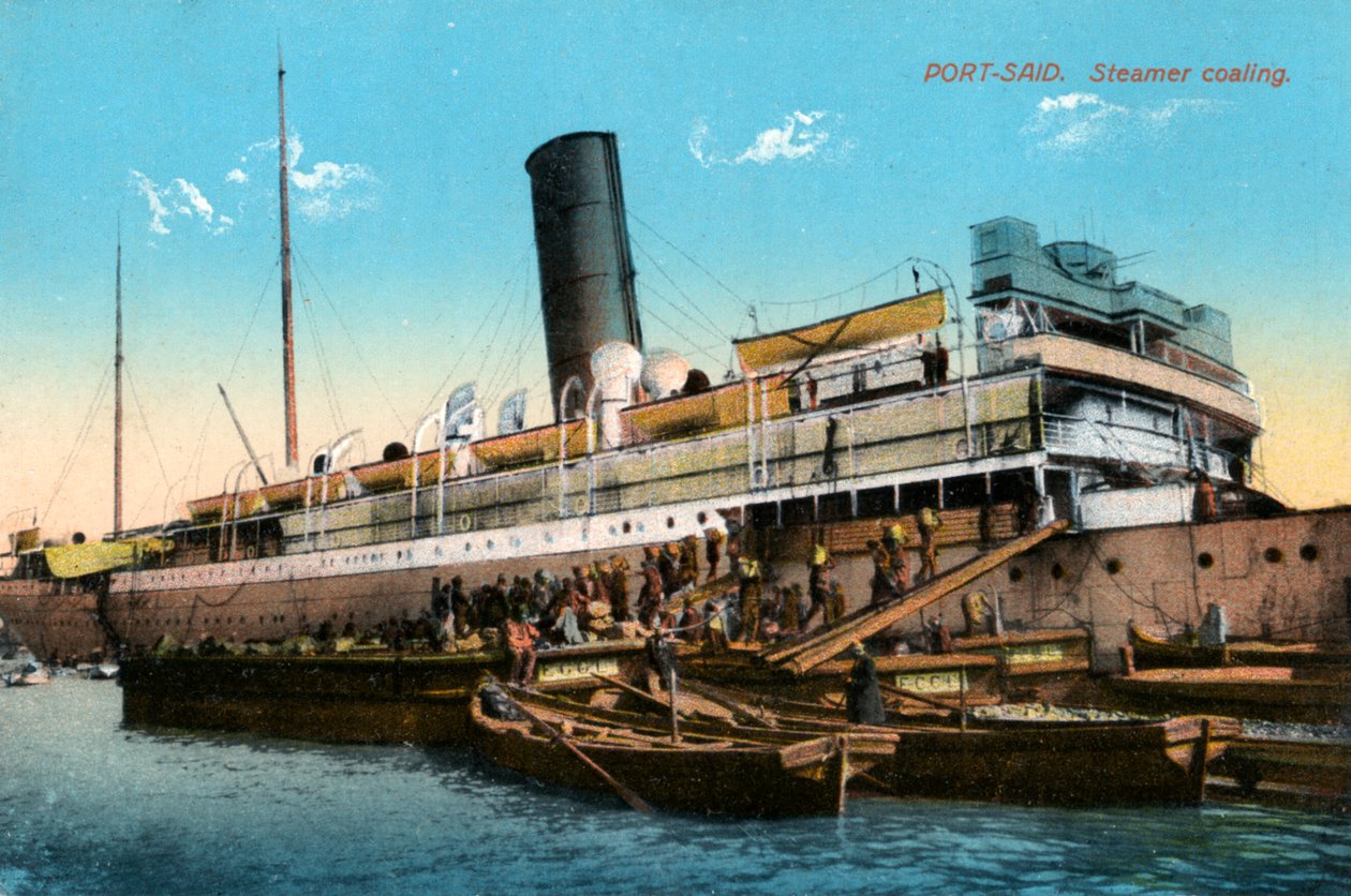 Höyrylaivan hiili, Port Said, Egypti, 1900-luku tekijältä Unbekannt