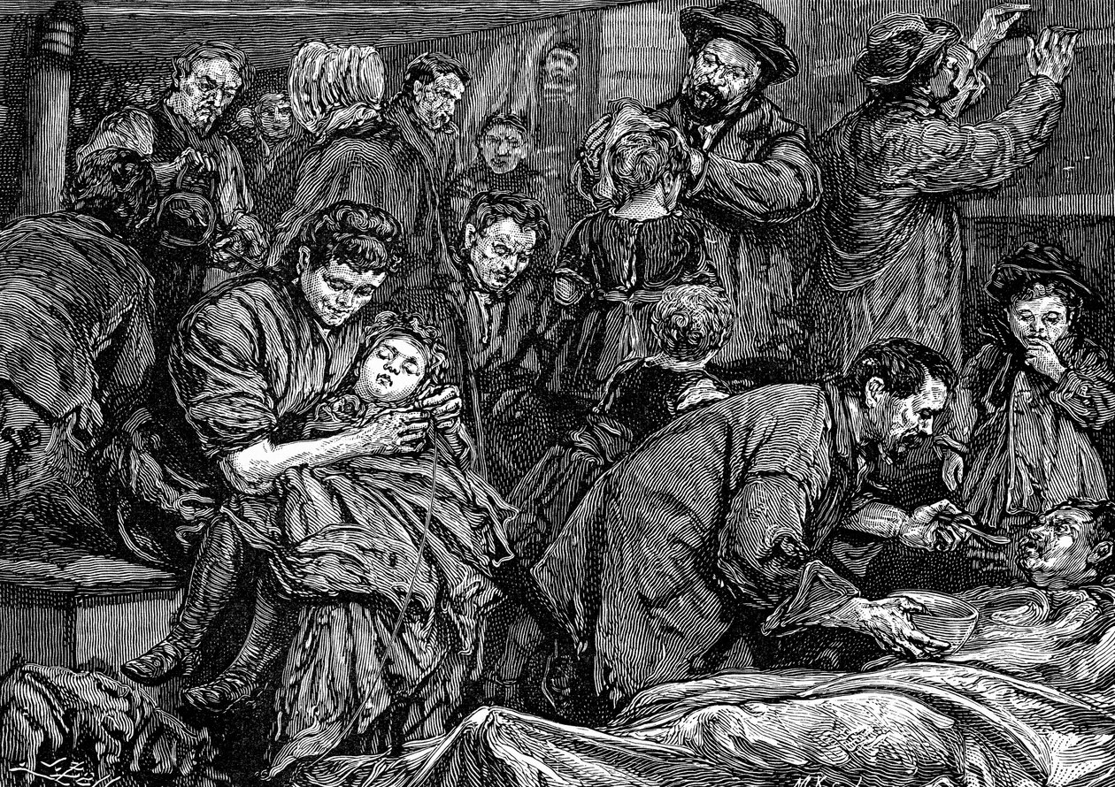 Ohjaa matkustajia Atlantin höyrylaivalla, joka on matkalla Amerikkaan, c1850 tekijältä Unbekannt