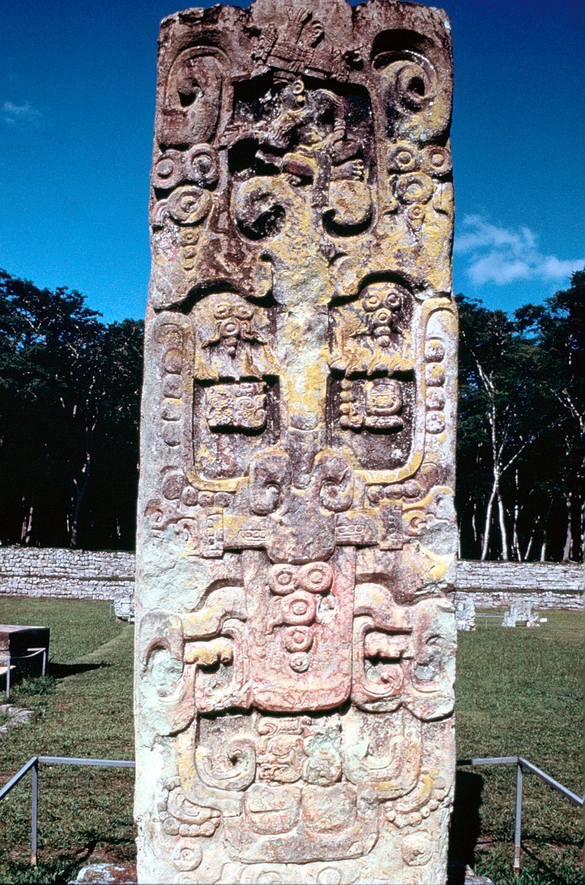 Stele B Copanista, Hondurasista, esikolumbialainen, Maya, c300-630 tekijältä Unbekannt