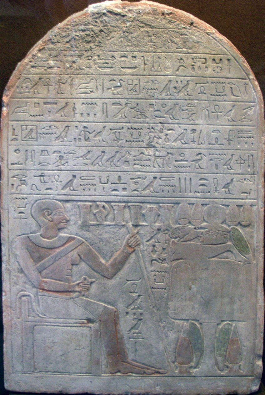 Stele, rahastonhoitajapäällikkö Khor, muinainen egyptiläinen, 1800-luvulla eaa tekijältä Unbekannt