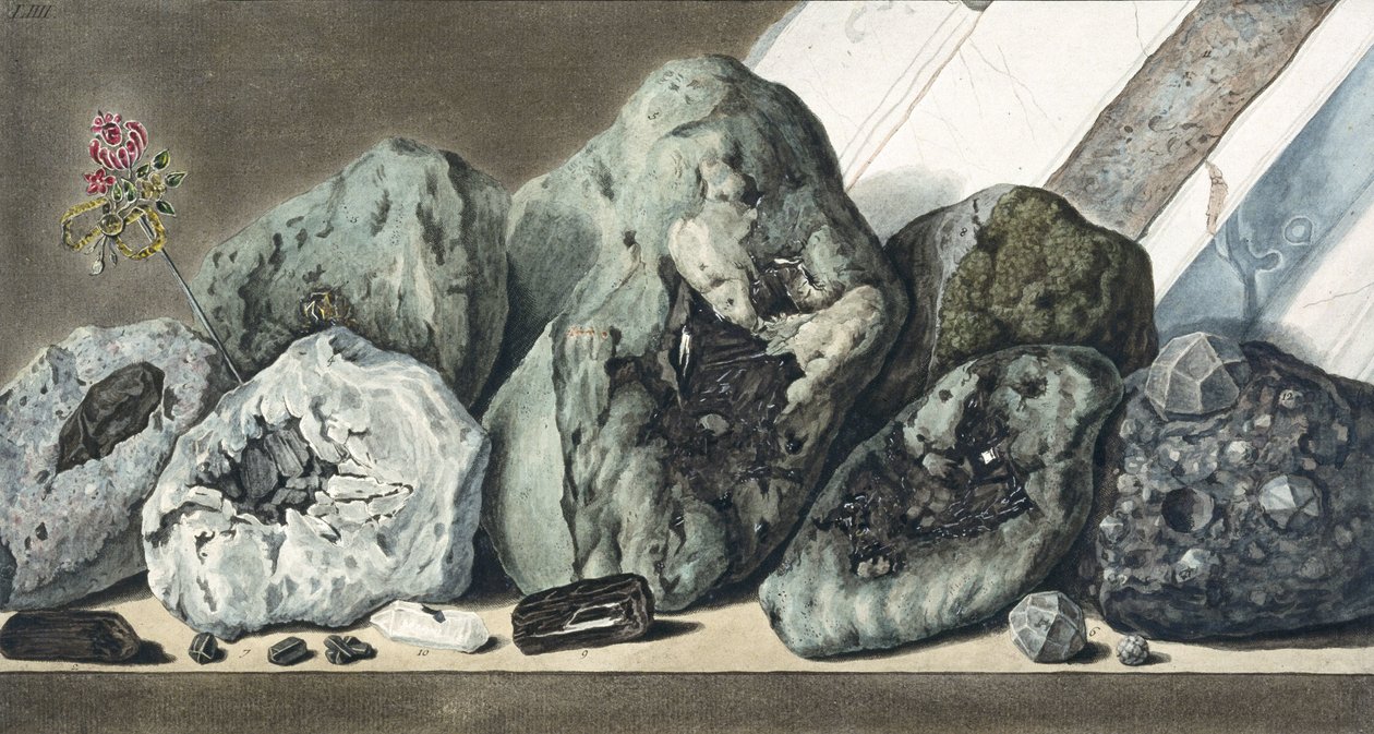 Kiviä ja kristalleja Vesuviukselta, n. 1770 tekijältä Unbekannt