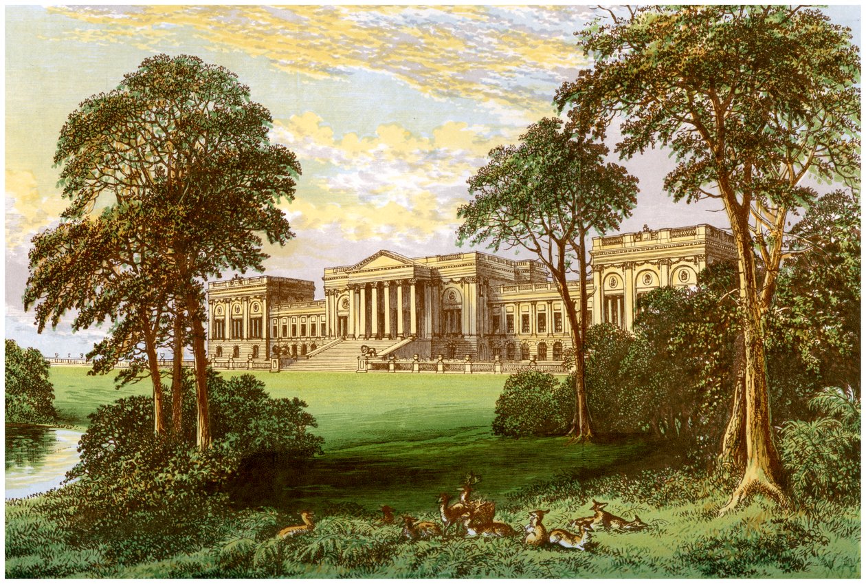 Stowe Park, Buckinghamshire, Buckinghamin ja Chandosin herttuan ja markiisin koti, 1880 tekijältä Unbekannt