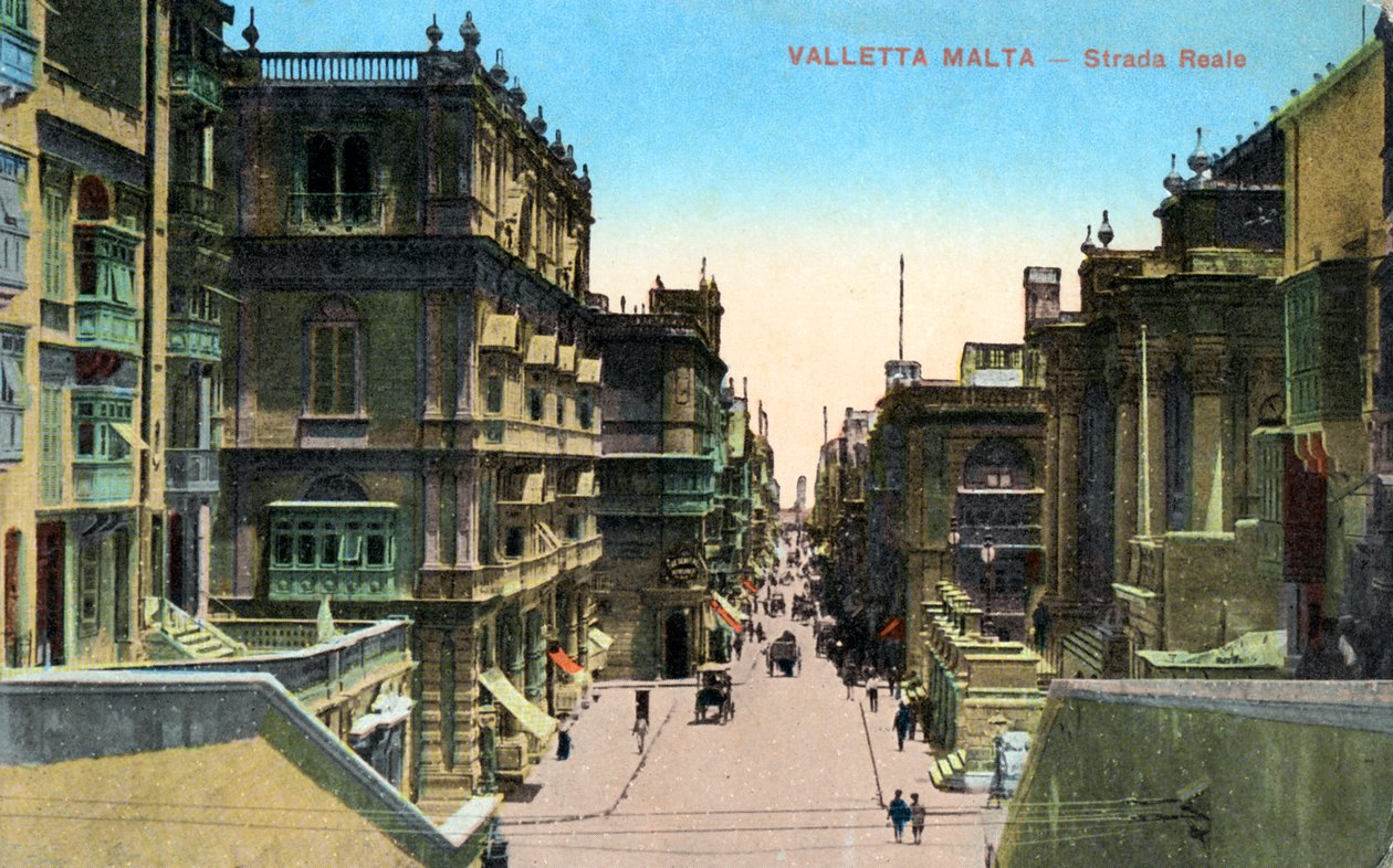 Strada Reale, Valletta Malta, 1900-luku tekijältä Unbekannt