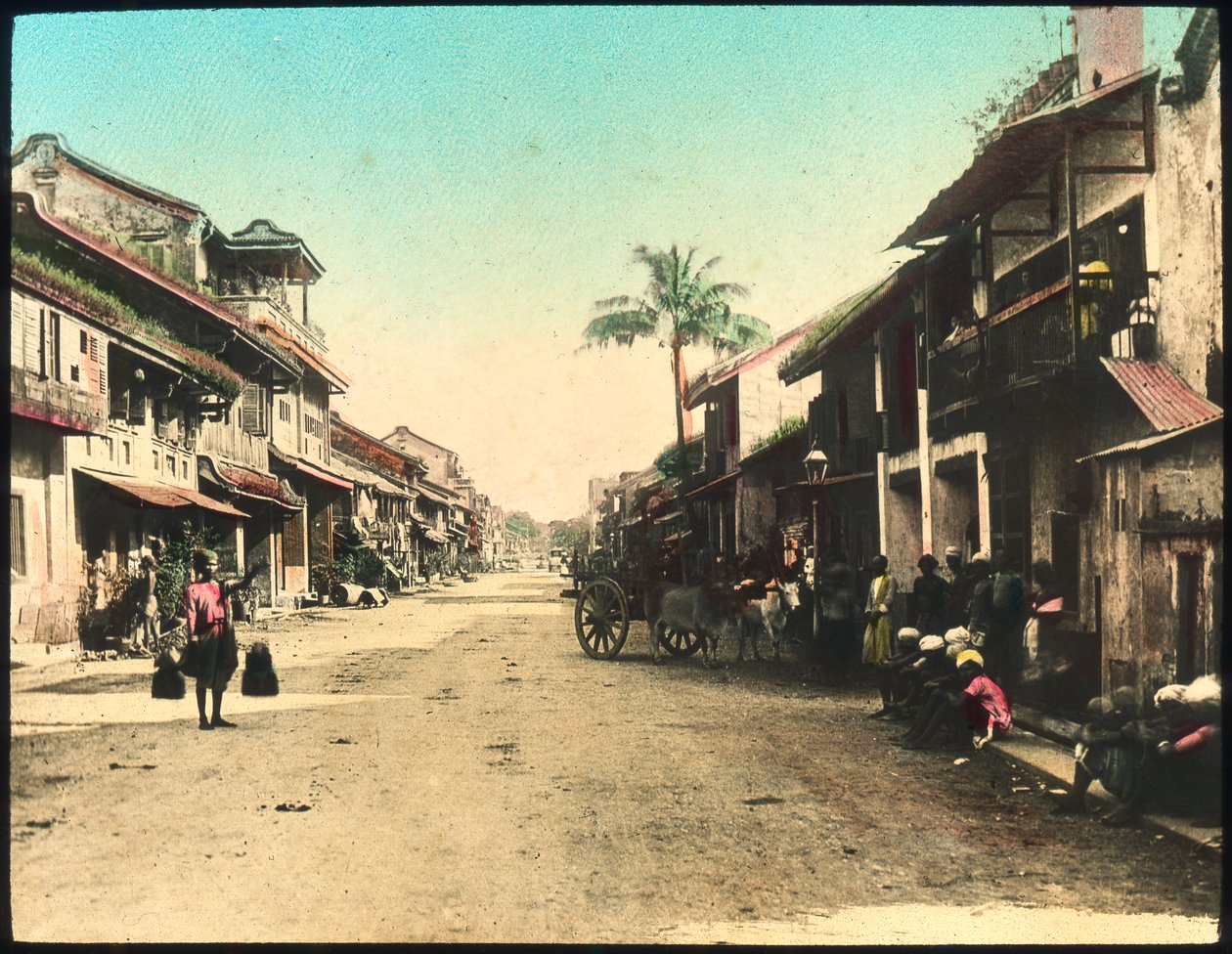 Street Rangoonissa, Burmassa, 1800-luvun lopulla tai 1900-luvun alussa tekijältä Unbekannt