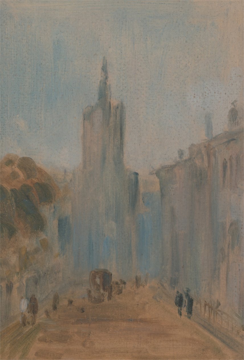 Katu kirkoineen ja hahmoineen, 1822–1825. tekijältä Unbekannt