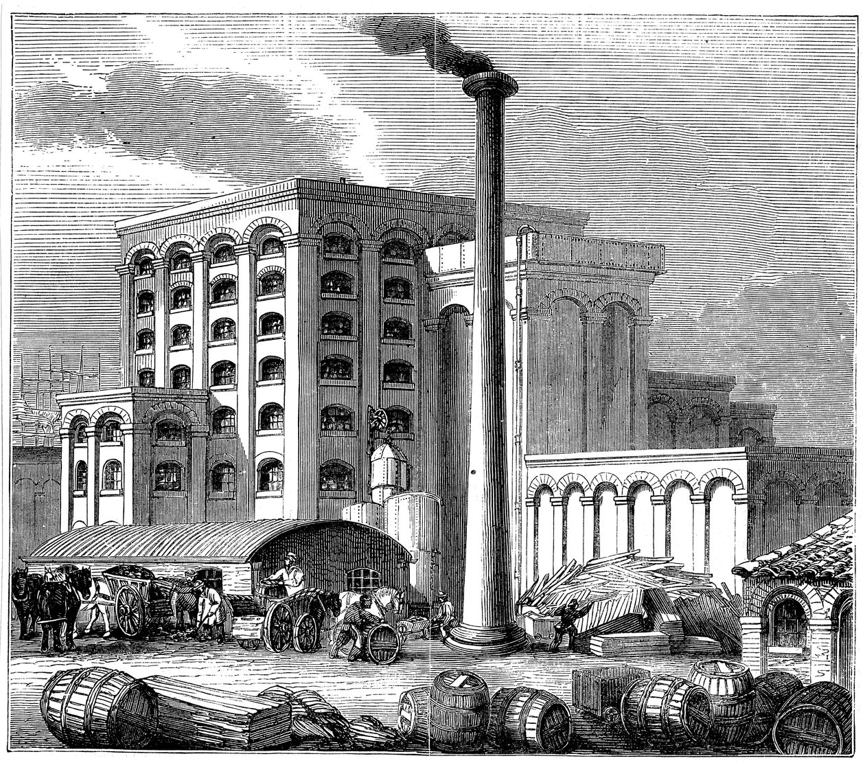Sokerinjalostamo, Southampton, Englanti, joka avattiin vuonna 1851 tekijältä Unbekannt