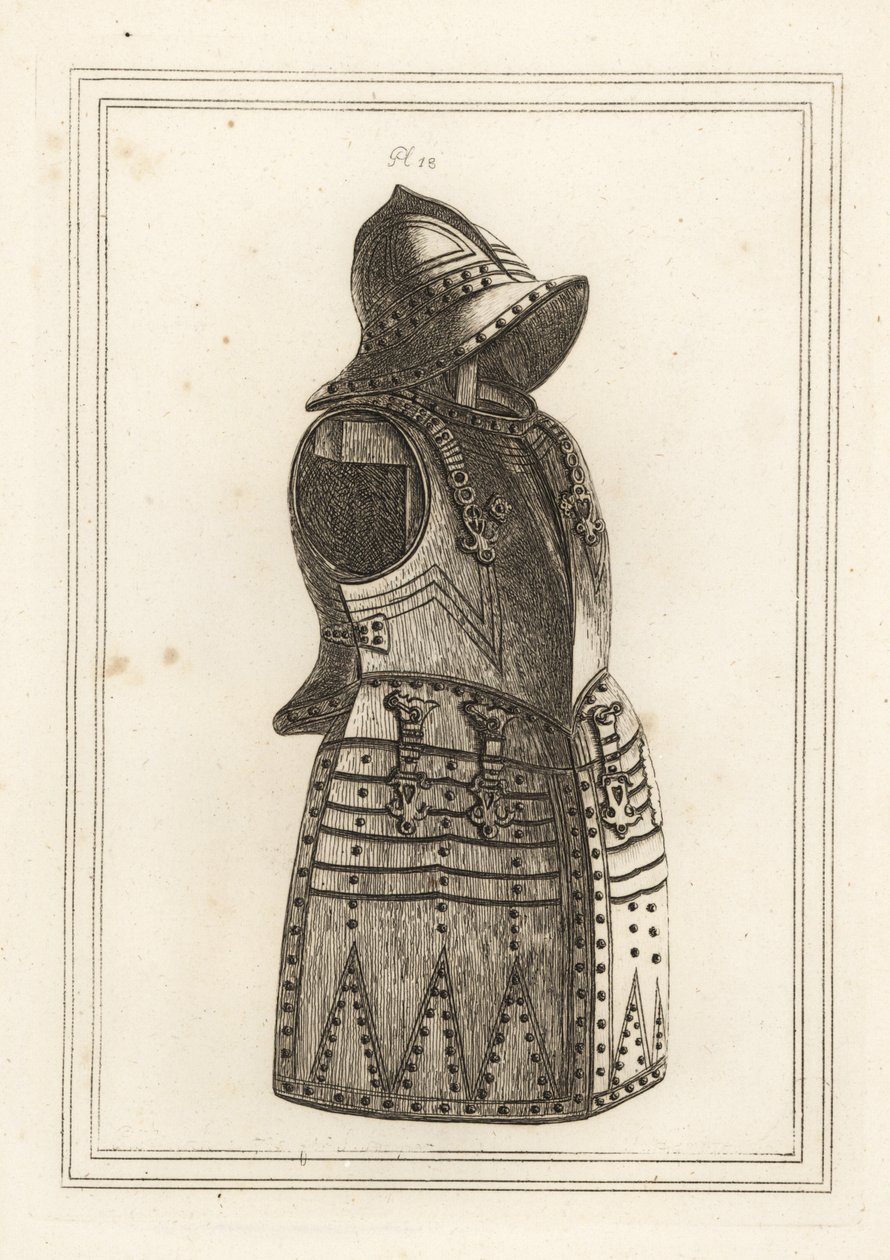 Puku mustaa morion- tai arquebus-panssaria tekijältä Unbekannt
