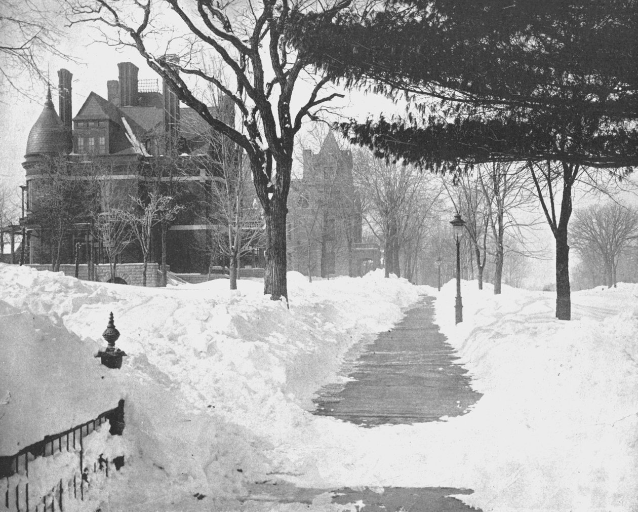 Summit Avenue in Winter, St Paul, Minnesota, USA, c1900. tekijältä Unbekannt