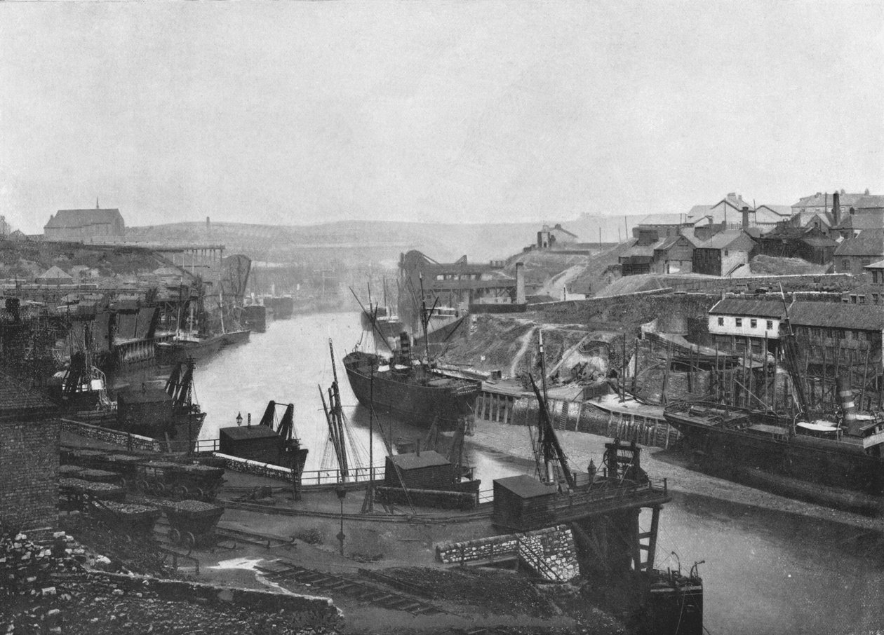 Sunderland - Katse ylös joelle sillalta, 1895 tekijältä Unbekannt