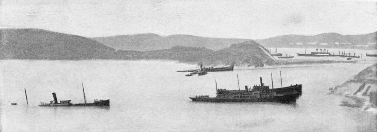 Uponneet japanilaiset laivat, Venäjän-Japanin sota, 1904-5 tekijältä Unbekannt