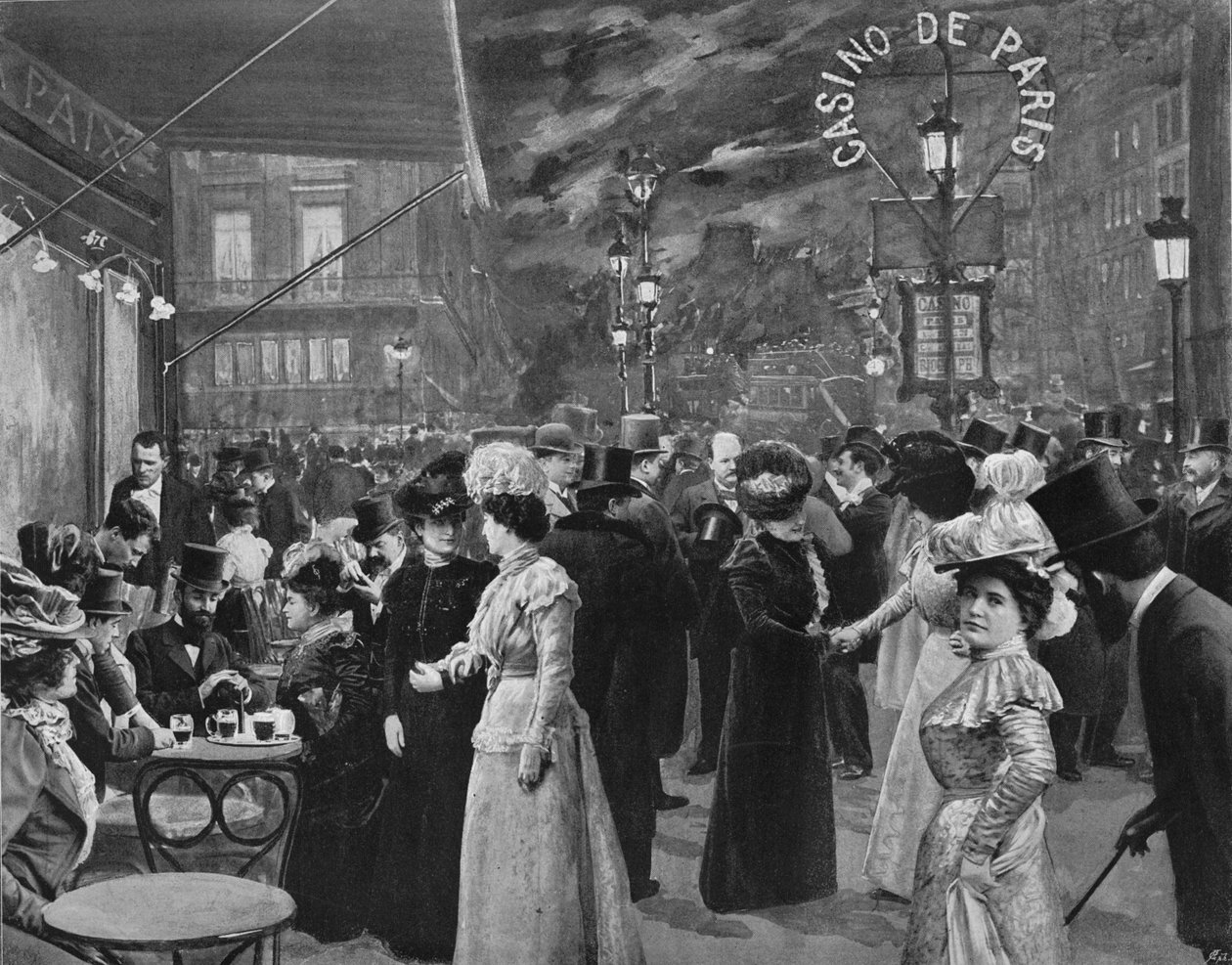 Boulevardilla - Café De La Paixin edessä, 1900 tekijältä Unbekannt