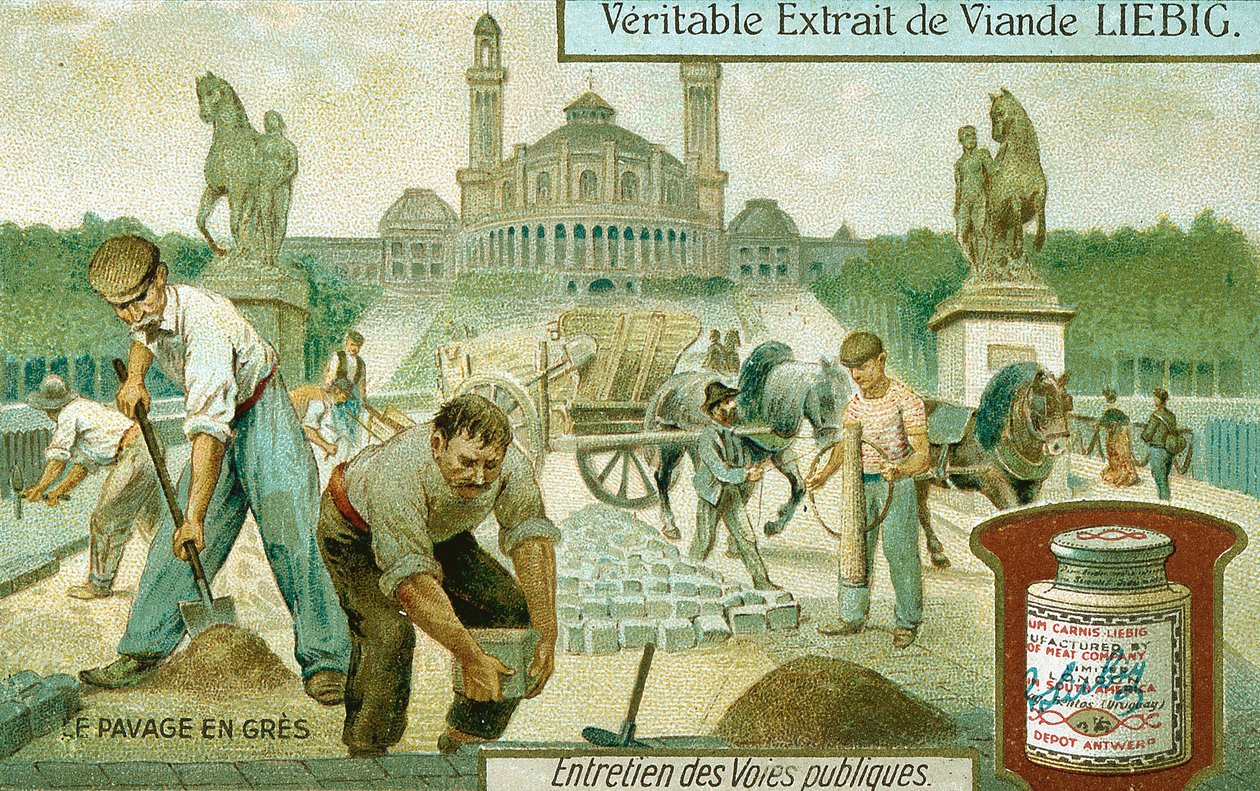 Tien pinnoitus graniittilevyillä, Pariisi, c1900 tekijältä Unbekannt