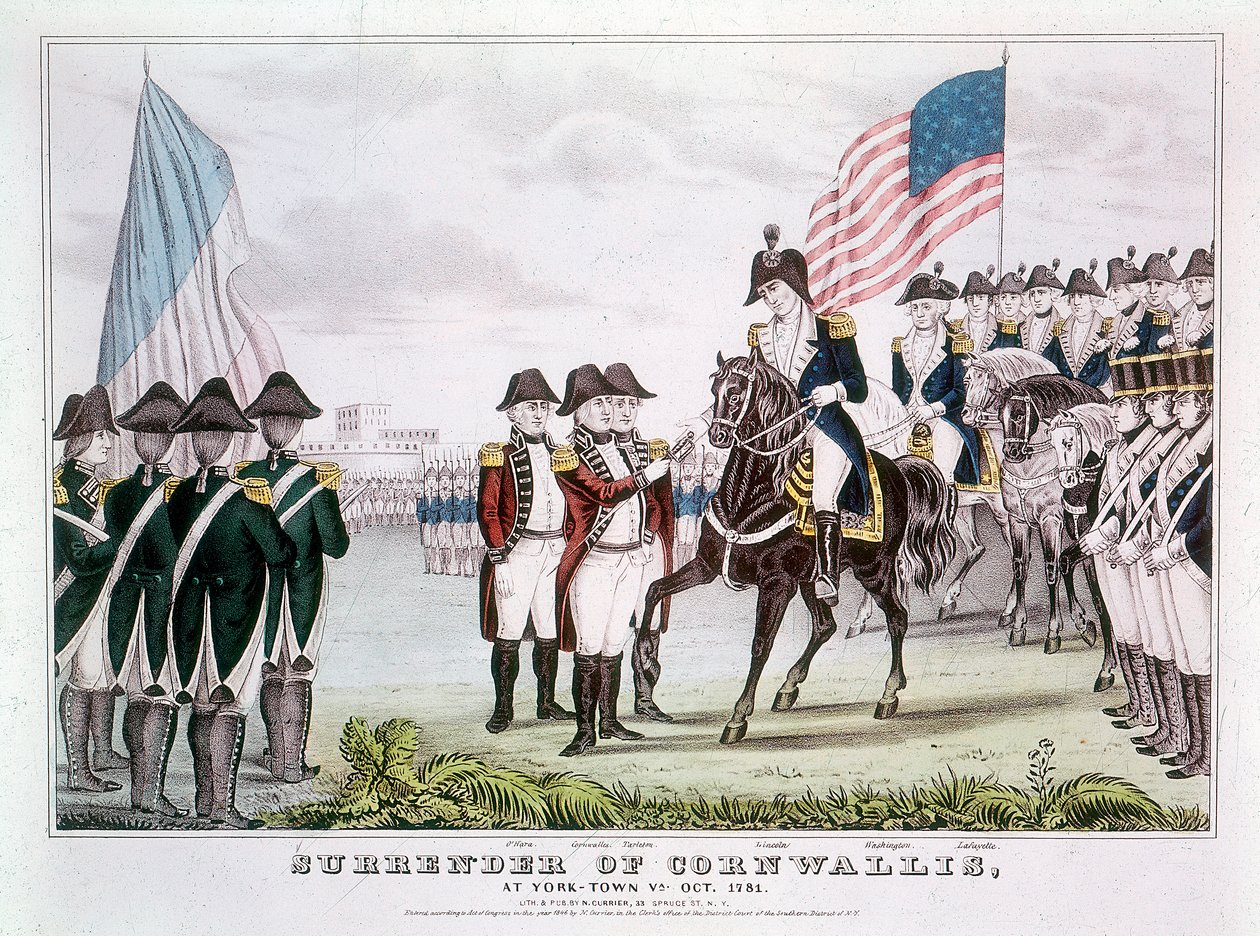 Cornwallisin antautuminen, Yorktown, Virginia, 1781 tekijältä Unbekannt