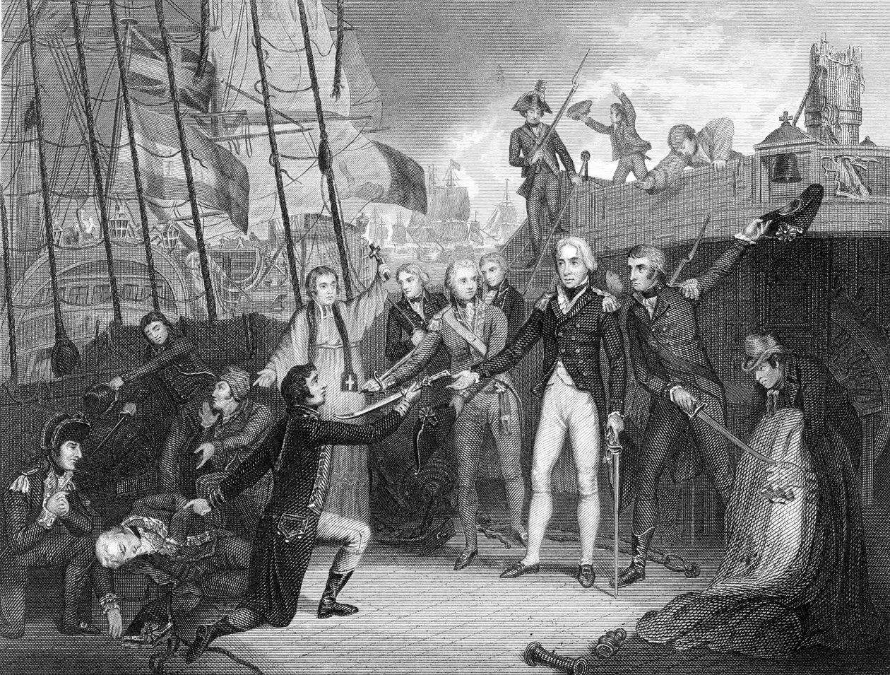 Espanjalaisen San Josefin antautuminen Cape St Vincentin taistelun jälkeen, 1797 tekijältä Unbekannt
