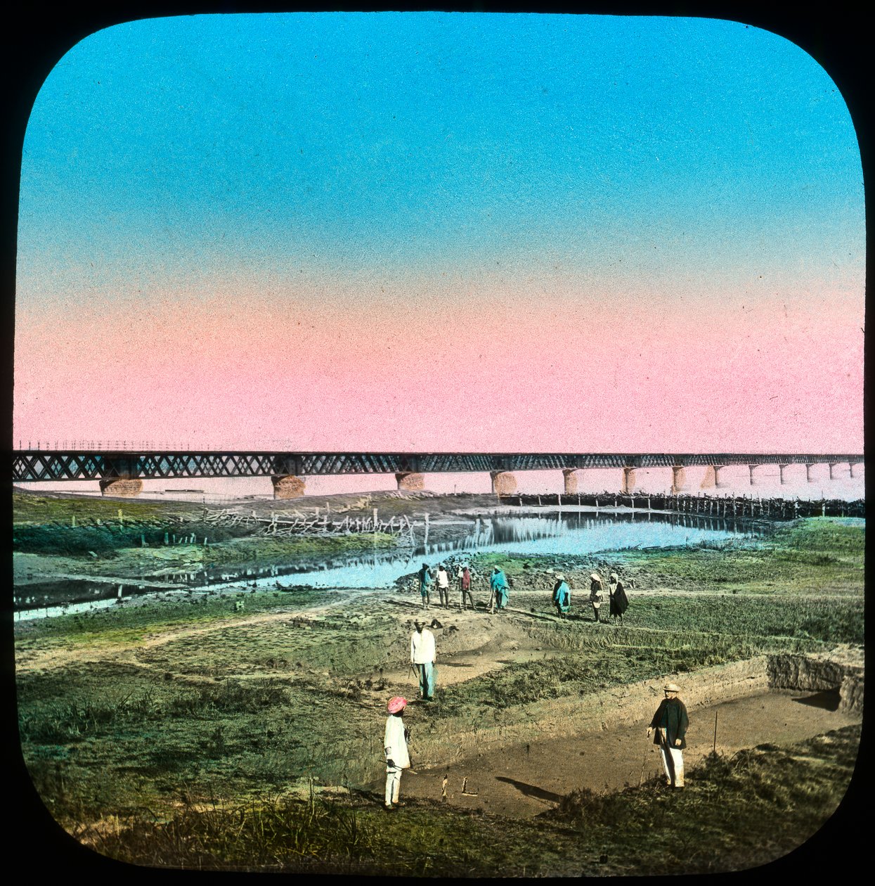 Sutlej Bridge, Intia, 1800-luvun loppu tai 1900-luvun alku tekijältä Unbekannt