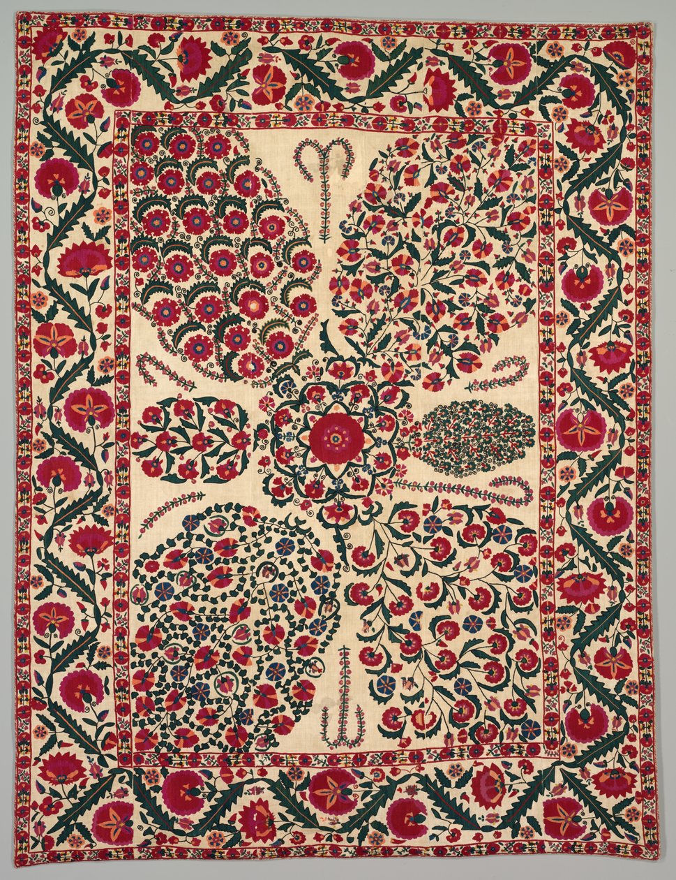 Suzani kukkasuihkeilla, 1800-1850. tekijältä Unbekannt