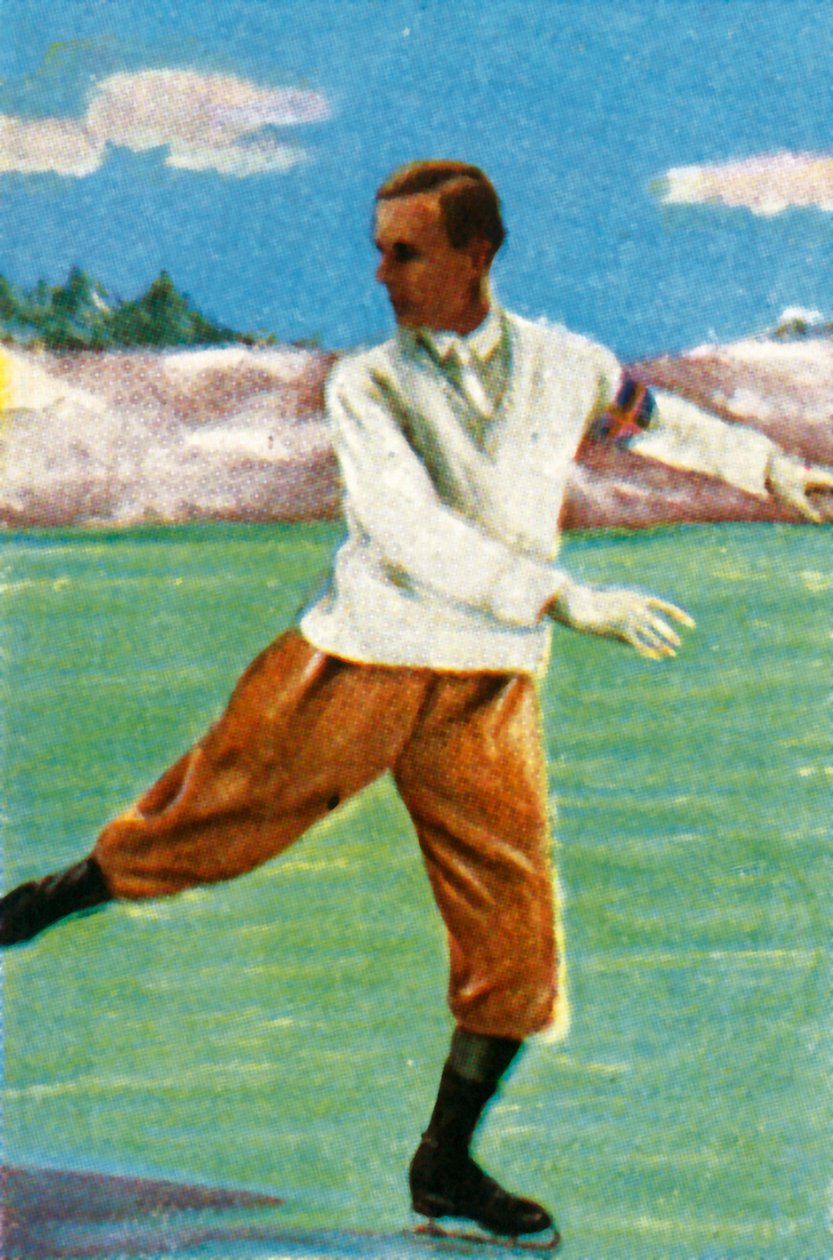 Ruotsalainen taitoluistelija Gillis Grafström, 1928. tekijältä Unbekannt