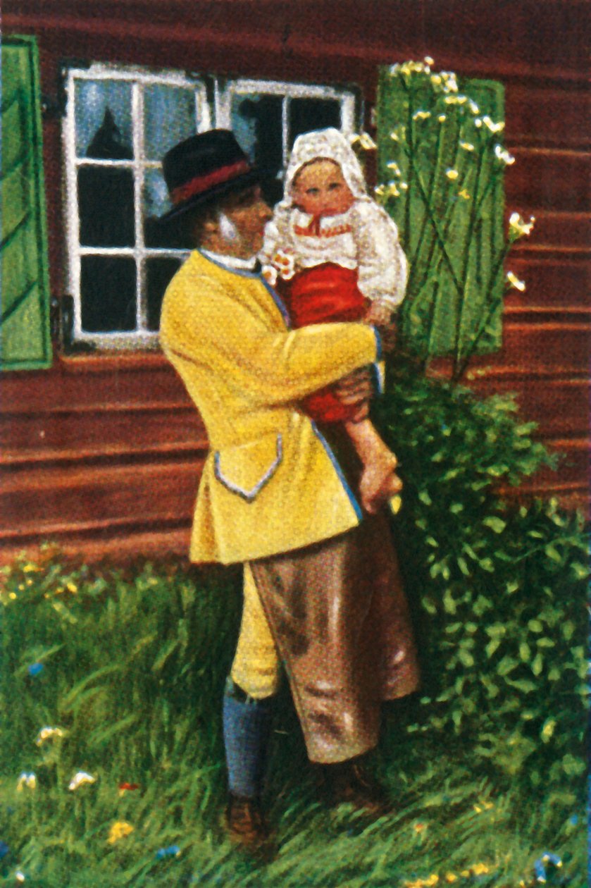 Ruotsalaisia perinteisissä puvuissa, v1928. tekijältä Unbekannt