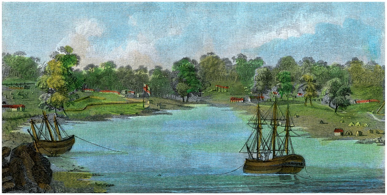 Sydney Cove, New South Wales, Australia, 20. elokuuta 1788 c1885 tekijältä Unbekannt