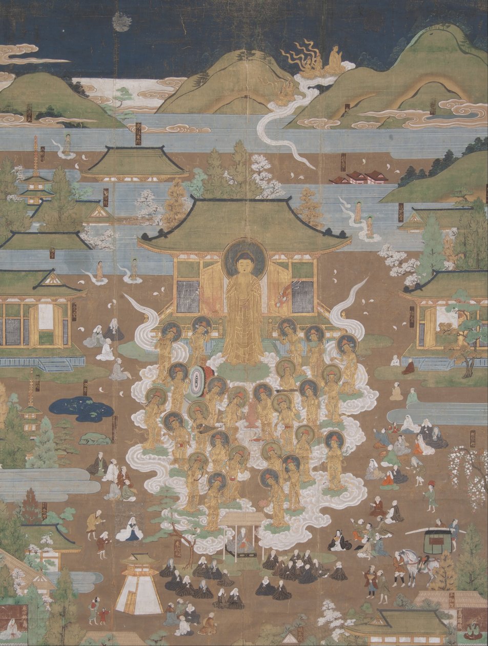 Taima Temple Mandala - Amida toivottaa Chûjôhimen tervetulleeksi läntiseen paratiisiin... tekijältä Unbekannt