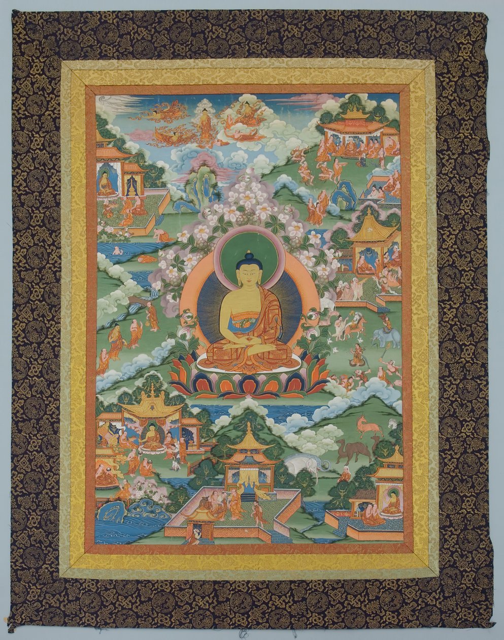 Tangka Buddhan kanssa, 1800-luku. tekijältä Unbekannt
