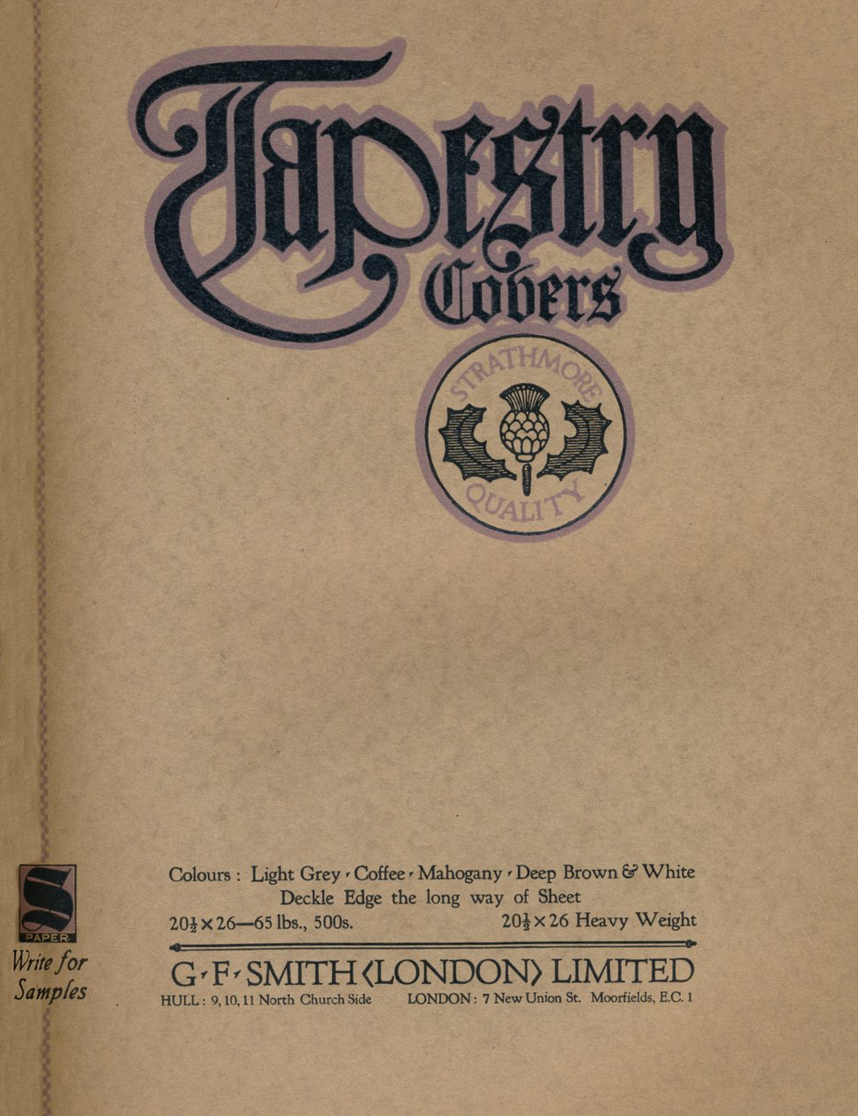 Tapestry Covers - G. F. Smith London Limited -ilmoitus, 1919 tekijältä Unbekannt