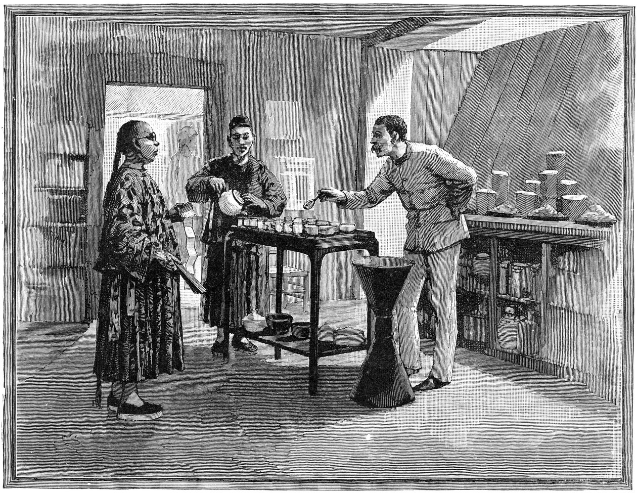 Teen maistelua Kiinassa, 1888 tekijältä Unbekannt