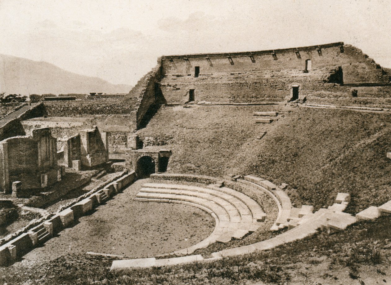 Traaginen teatteri, Pompei, Italia, 1900-luku tekijältä Unbekannt