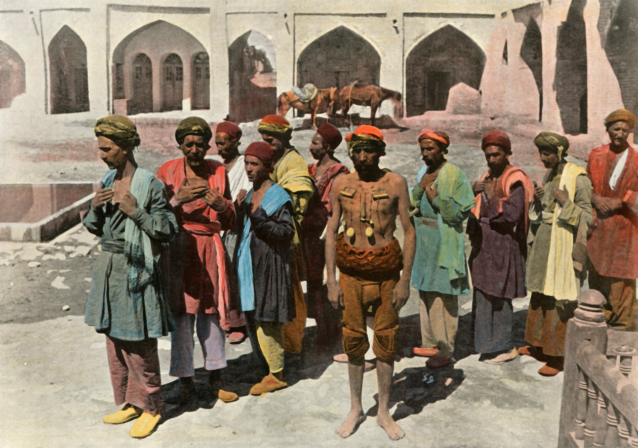 Teheran. Procession De Derviches Martyrs, Dervish-marttyyrien kulkue, 1900. tekijältä Unbekannt