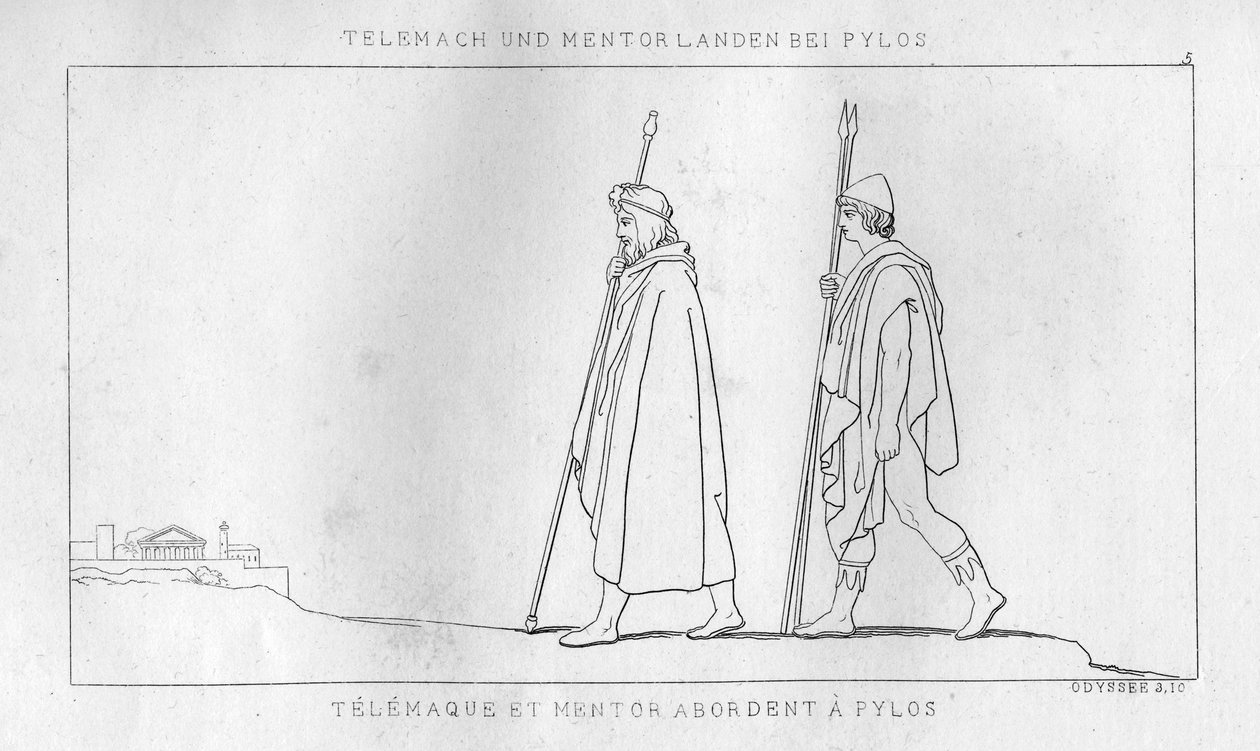 Telèmac i Mentor arriben a Pylos, c1833 finlandesos tekijältä Unbekannt