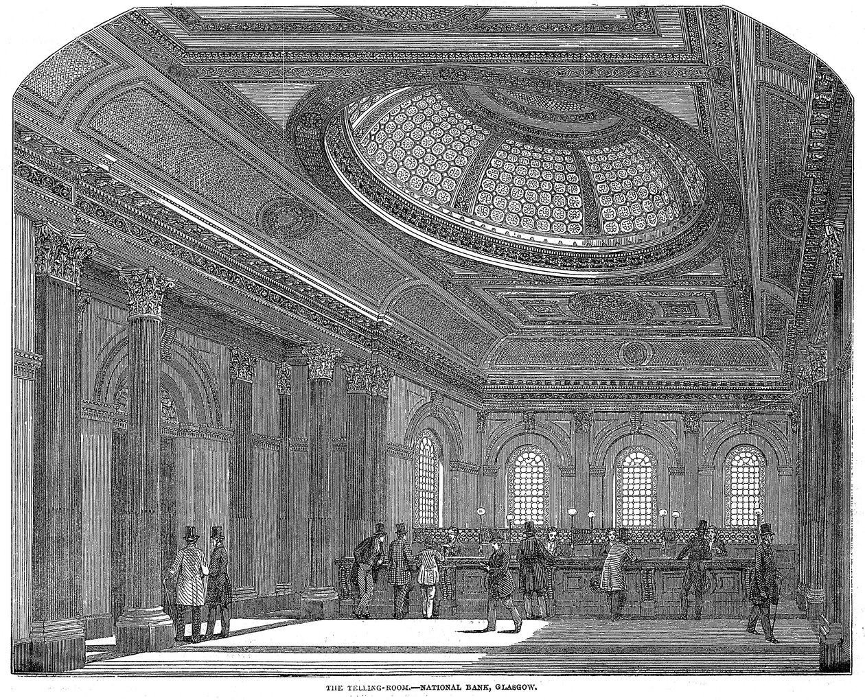Telling room, National Bank of Scotland, Glasgow, c1860 tekijältä Unbekannt
