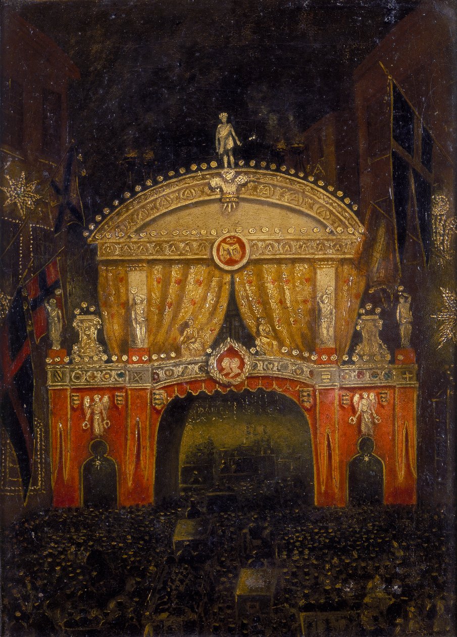 "Temple Bar valaistu Walesin prinssin häitä varten, 11. maaliskuuta 1863" tekijältä Unbekannt