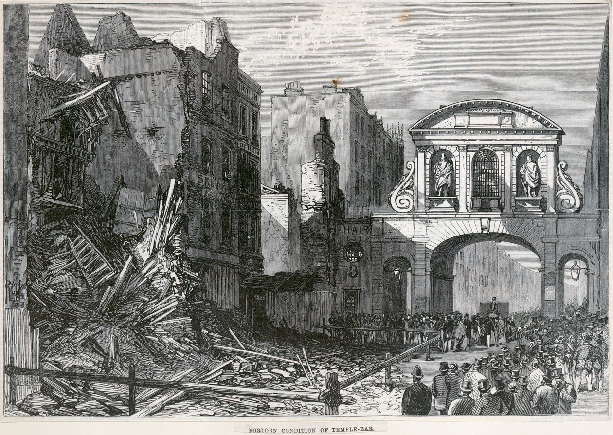 Temple Bar, Lontoo, 1877 tekijältä Unbekannt
