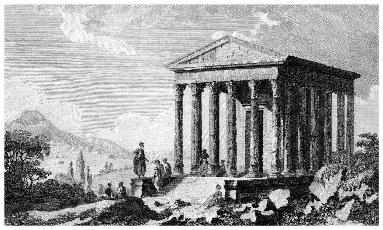 Augustuksen temppeli Mylasa Milasissa, Turkissa, 1800-luku tekijältä Unbekannt