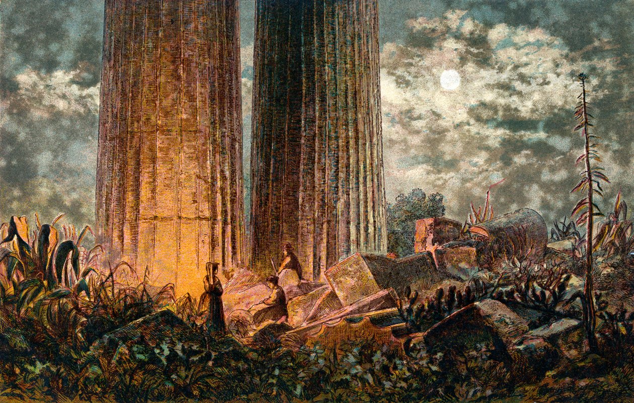 Jättiläisten temppeli, Sisilia, 1800-luku tekijältä Unbekannt