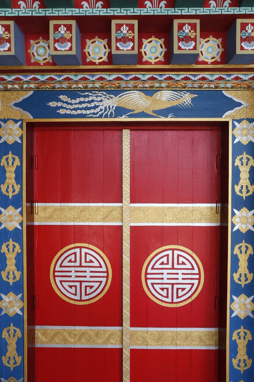 Tuhansien Buddhan temppeli. Dashang Kagyu Ling -seurakunta. Pagodin ovi, La Boulaye, Ranska tekijältä Unbekannt