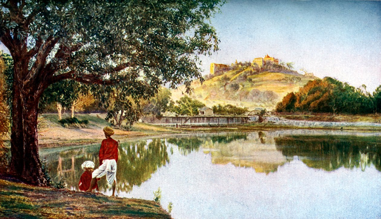 Temppeli jumalatar Parvatille, Sivan vaimolle, Punen lounaispuolella, Maharashtra, Intia, c1924 tekijältä Unbekannt