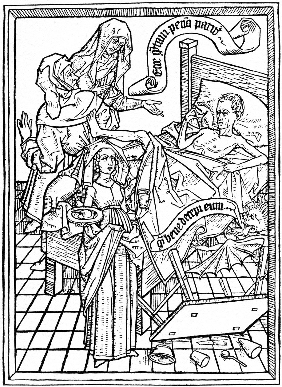 Kiusaus kärsimättömyyteen, c1465 1964. tekijältä Unbekannt