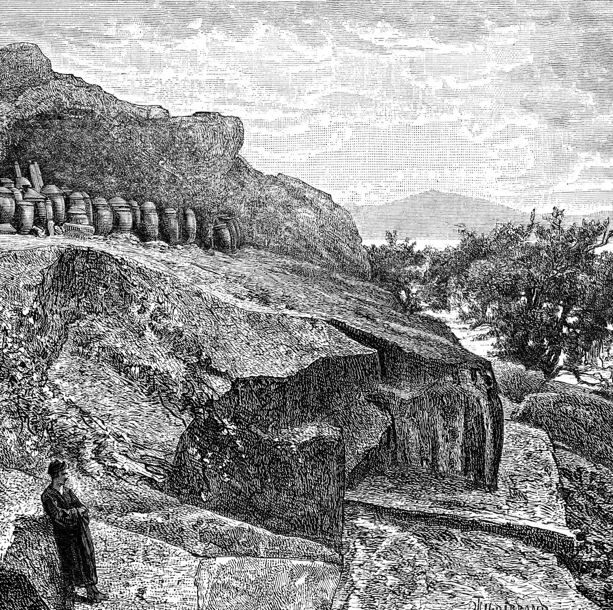 Terassi hautajaisuurneilla lähellä Amoyta, c1890 tekijältä Unbekannt