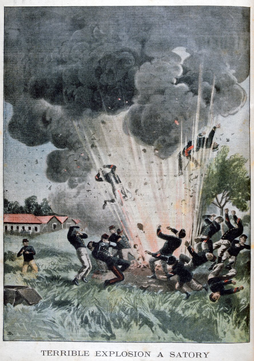 Kauhea räjähdys Satoryssa, Ranskassa, 1902 tekijältä Unbekannt