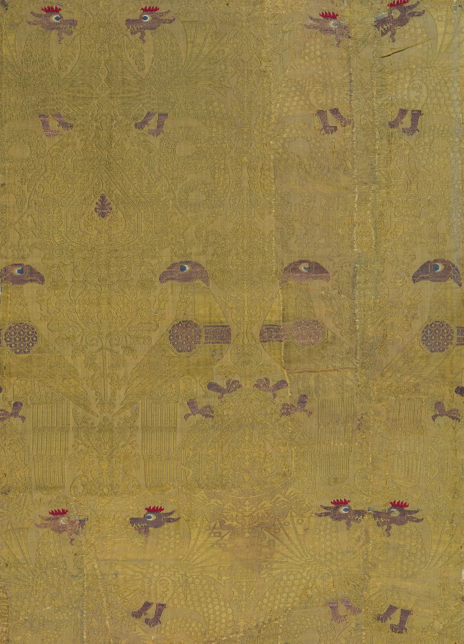 Tekstiiliä, lintuja, lohikäärmettä ja palmetteja, italialainen, 1200-1300-luku. tekijältä Unbekannt